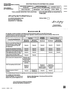 Colorado Tobacco License