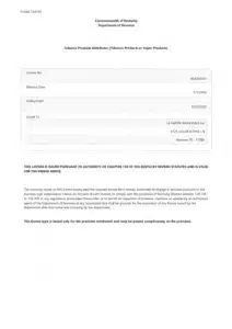 Kentucky Tobacco License