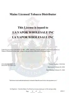 Maine Tobacco License