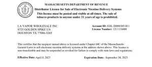Massachusetts Tobacco License