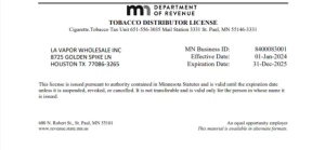 Minnesota Tobacco License