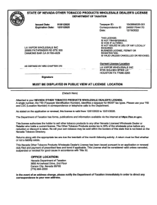 Nevada Tobacco License