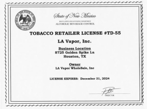 New Mexico Tobacco License