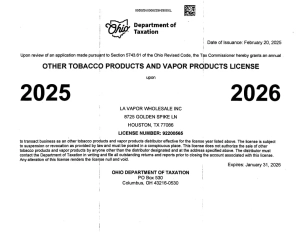 Ohio Tobacco License
