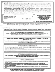 Texas Tobacco License