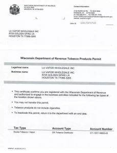 Wisconsin Tobacco License